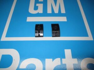 Two neutral safety switch retainers kept on a blue surface