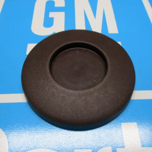 A black color disk shaped component placed on a blue surface