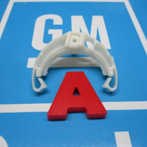 A Column Part in White on a Blue Surface With Letter A